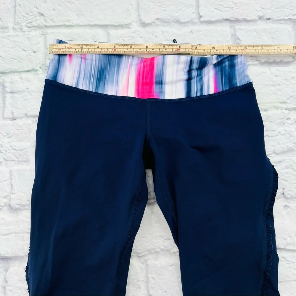 Lululemon Sun sprinter Crop Pants Leggings Deep Indigo / Pow Pink Size 4 Yoga